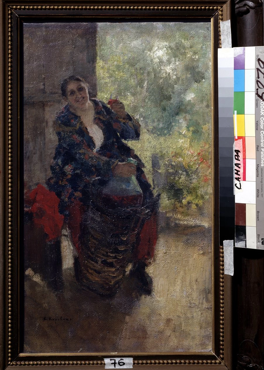 Konstantin Korovin - 128, Una proprietaria o donna con un bicchiere di vino